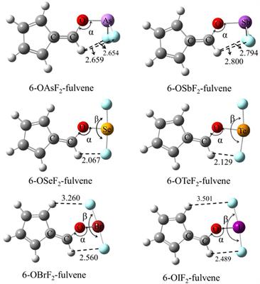 Reliable Comparison of Pnicogen, Chalcogen, and Halogen Bonds in Complexes of 6-OXF2-Fulvene (X = As, Sb, Se, Te, Be, I) With Three Electron Donors